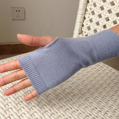 China Plain Warmer Winter Knitted Womens Cashmere Gloves Short Fingerless Gloves for sale