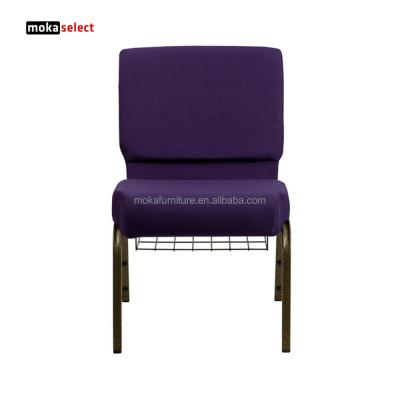 China Wholesale Mid Century Modern Stacking Used Purple Church Chairs Interlocking Church Chair for sale