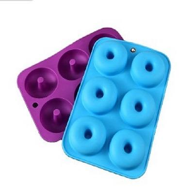 China Viable 6686 6 Silicone Donuts Making Molds DIY Cake Bread Molds Kitchen Baking Supplies for sale