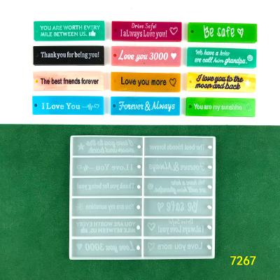 China Viable 7267 Couple Sweet Nothing DIY Epoxy Resin Key Chain Tags Silicone Mold for sale