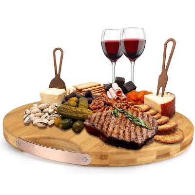 China Viable Round Bamboo Cutting Board For Meat Grinder Wooden Circle Wooden Cheese Cutting for sale