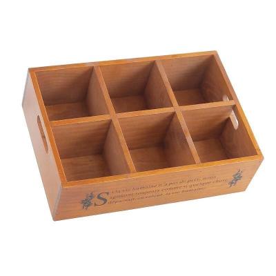 China Chic Wooden Stored Granny Stash Box With 6 Compartments Wooden Storage Box For Gifts for sale