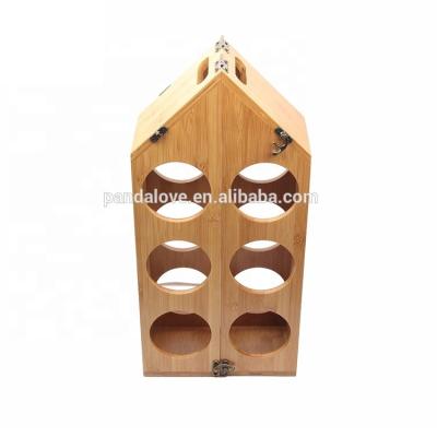 China Sustainable Natural Eco-friendly Rectangle And Natural Bamboo Wine Rack for sale