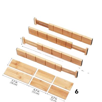 China Eco-freindly Set 6 Large Drawer Dividers Bamboo Organizer - Adjustable Spring & Expandable Organizing Dividers For Kitchen for sale