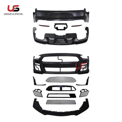 China High Quality Plastic Body Kit For Ford Mustang Upgrade To GT500 Front Bumper Rear Bumper Diffuser 2018-2021 for sale