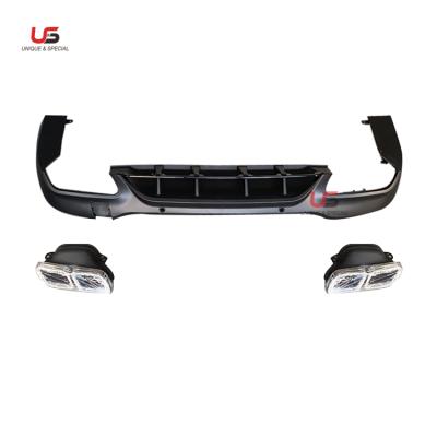 China High Quality PP CGL Rear Diffuser For Mercedes Benz X253 Modified Into GLC63 AMG Normal Rear Diffuser And Exhaust Pipe 2015-2018 for sale