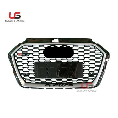 China High Quality ABS Front Bumper Grill For Audi 2017-2020 A3 Modified To RS3 Grill Honeycomb Mesh ABS Material for sale