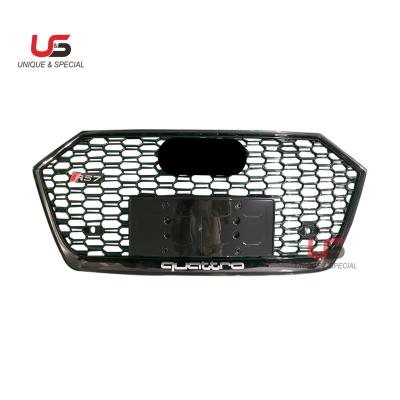 China Plastic ABS Auto Spare Parts Grill For Audi A7 S7 Upgrade RS7 2019 Grill Mesh Design Front ABS Material For RS7 Car Modified Parts Grill for sale