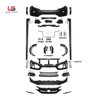 China PP New Arrival Plastic Body Kits For Honda Civic 2021 2020 Upgrade To Civic Type R Front Bumper Rear Bumper Side Skirt for sale