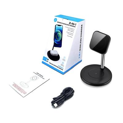 China ABS+Alloy factory wholesale 2 in 1 wireless charger 15w fast charging wireless charger for iphone for sale