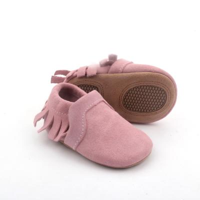 China Unique Leather Newborn Baby Moccasins Deodorization Pink Baby Moccasins Soft Shoes for sale