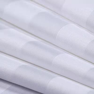 China 250TC Stretch 100% Cotton / Material Hometextile Hotel Hospital Bed Sheet Fabric 280CM 110inch Polyester 40*40 Width 3cm Satin White Stripe for sale