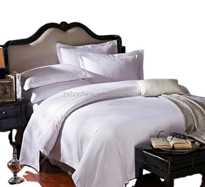 China Disposable Wholesale 300TC Cotton Hotel Bed Linen Cheap Snow White Bedding Sets for sale