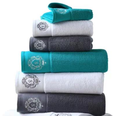 China Tablet Manufacturers Wholesale Good Quality Customized Color And Embroidered Logo 5 Star Luxury Hotel Hand Towels Sets 100% Cotton for sale