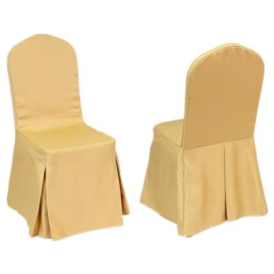 China High Quality Thickened Spandex Satin Polyester Spandex Fabric Chair Cover Dining Wedding Hotel Elegant Spandex Chair Covers for sale