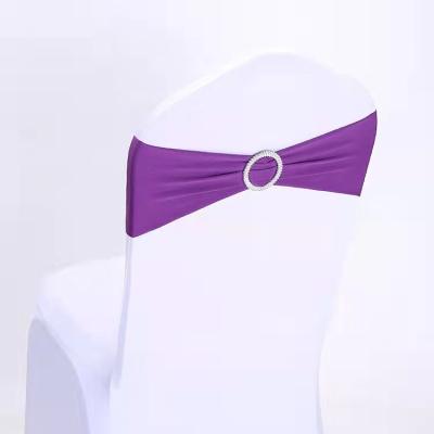 China Plain Banquet Spandex/Wholesale Double Sash Polyester Chair Sashes Buckles For Wedding Party Event Banquet Chair Cover Spandex Sash for sale