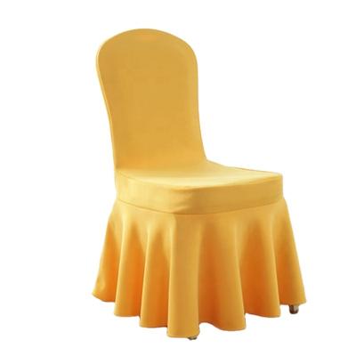 China Spandex Banquet Edging Wedding Chair Cover Polyester Spandex Fabric Chair Cover High Quality Gold Chair Cover For Wedding Events for sale