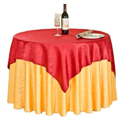 China Wholesale Cheap Durable Polyester Party Table Covers Chat Dyed Round Restaurant Wedding Dinner Table Cloth 120 Inch Table Cloths For Sale for sale