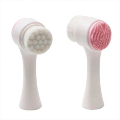 China Face-use Beauty Free Sample 3D Manual Operation Bilateral Facial Detergent Brush for sale