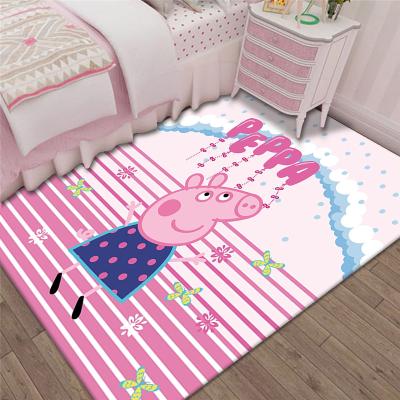 China Washable Crystal Velvet Non-slip Rug With Cartoon Pattern Super Absorbent Easy Clean Rug For Living Room for sale