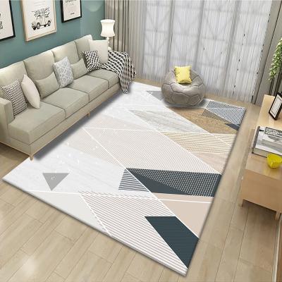 China Hot Selling Custom Made Nordic Modern Geometric Style Rectangular Washable Thicken Encrypted Rugs Full Custom Blankets For Living Room for sale