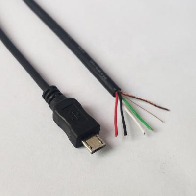 China Cell Phone Custom Length 5 Wires Micro USB Cable With Braid Sheilding for sale