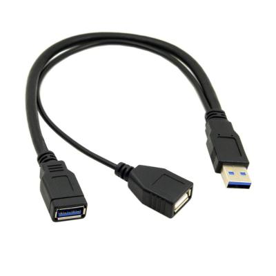 China Camera USB 3.0 Male To Dual USB Female Extra Power Data Y Extension Cable For 2.5