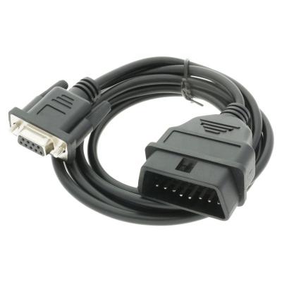 China Projector OBD-II 16-Pin to DB9 9 Pin RS232 OBD 2 Serial Port Adapter Cable Car Diagnostic for sale