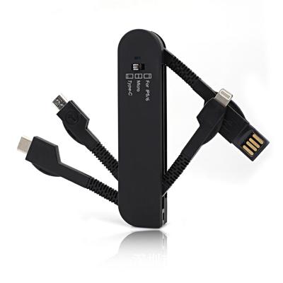 China Custom Multifunctional Mobile Phone Charger Cable Swiss Army Knife Style Charger 3 in 1 USB Data Cable for sale