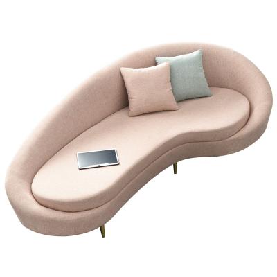 China Hot Sale Modular Custom Hotel Sofa Modern Lounge Lounger Sofa Moon Shape Fabric For Hotel Lobby And Office for sale