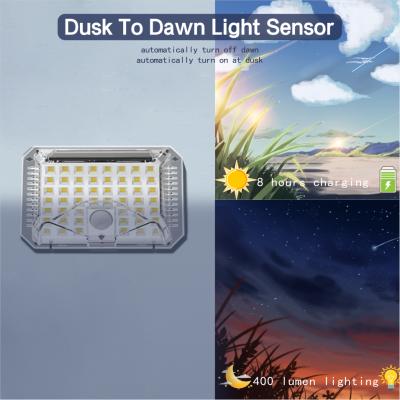 China Tempered Glass Waterproof Sensor Solar PIR Wall Light Solar Powered Garden Outdoor Lighting Lamp for sale