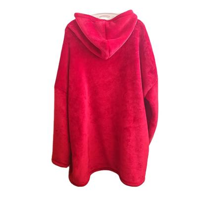 China Customized Comfortable Thick Warm Coral Women QUICK DRY Plush Fleece Pullover Hoodie Pajamas Sleepwear for sale