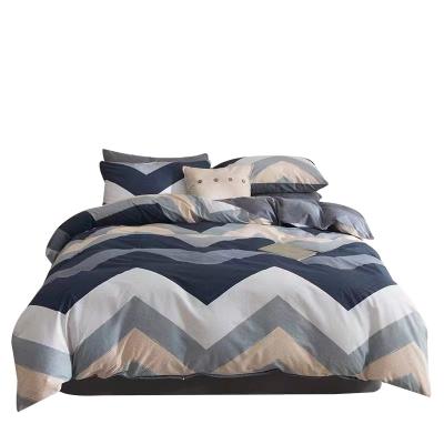 China Winter Queen Size Color Wave Pattern Polyester Microfiber Sheet Set Anti-static 100% Cotton Double Custom Made for sale