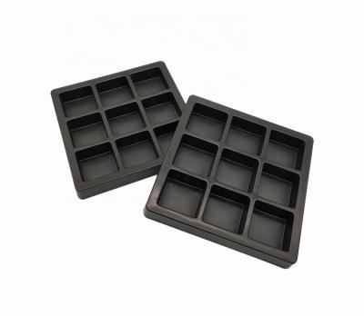 China Environmental Health Is Not Easy To Deformation PS Food Grade Plastic Packaging Box Black Custom Chocolate Blister Inside for sale