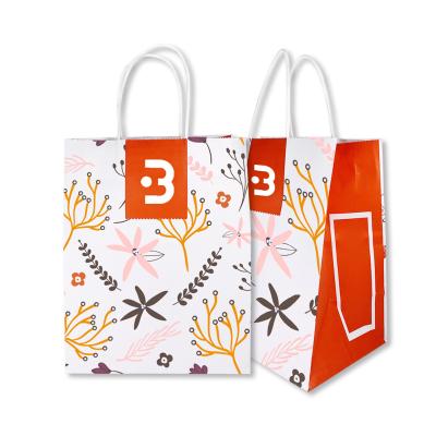 China Recycled Materials Hot Wholesale Custom Logo Shopping Bag With Handle for sale