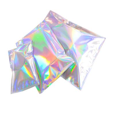 China Disposable Clear Zip Lock Packaging Bags Plastic Clothing Packaging Bag Handle Holographic Plastic Packaging Pouches for sale