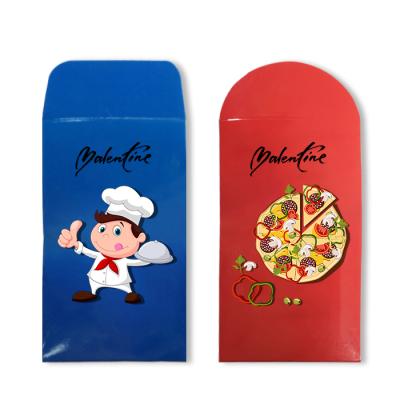 China Recycled Materials Customized Red Logo Design Package For Kids Lovely Red Money Envelopes Cute Small Package. for sale