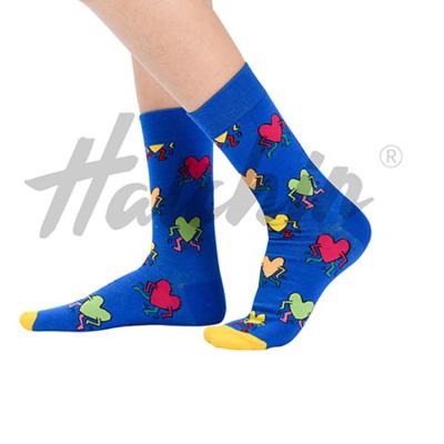 China Custom Made Antibacterial Quick Dry Happy Handmade Cotton Heart Fun Invisible Fancy Sport Socks Basketball Sock Sports Socks for sale