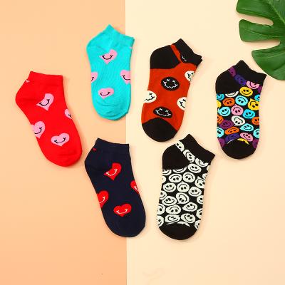 China Customized Antibacterial Pattern Mens Sock Spring Summer Sweat-absorbent Printing Small Dots Combed Cotton Low Cut Socks for sale