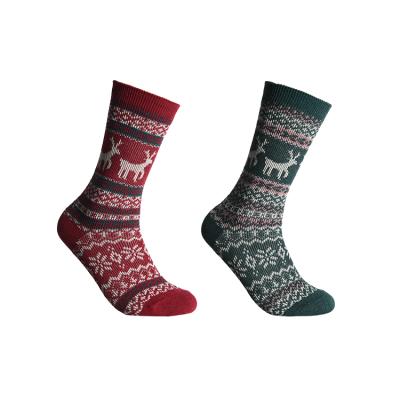 China Antibacterial Mans Fashion Warm Warm Male Snowflake Socks Wool Elk Christmas Thermal Socks for sale