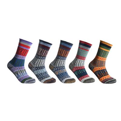 China Antibacterial Mens Socks Vintage Striped National Totem Wind Super Soft Winter Teenager Warm Wool Thick Thermal Thick Bangs Art For Male for sale