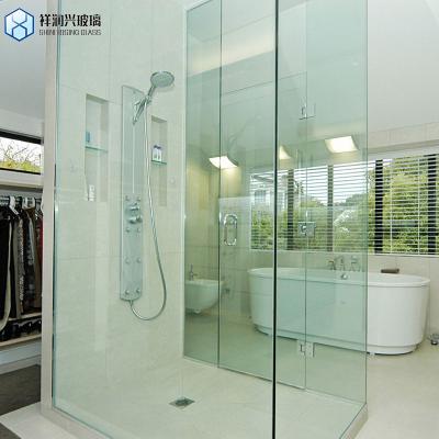 China Aanpasbaar trekhandvat gehard glas scheidingswand voor badkamer douche kamer Te koop