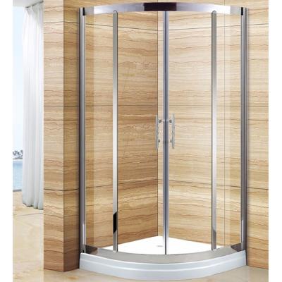 China Outdoors Cabin Design Gold Glass Shower Enclosure with Tempered Glass and Hinged Door for sale