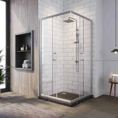 Chine Conception de porte coulissante de douche à demi-ronde pour un cabinet de douche professionnel et moderne à vendre