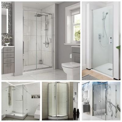 China Villa Shower Room with Textured Glass Corner Doorframe and Plexi Glass Acrylic Enclosure for sale