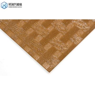 China Thick Brown Patterned Glass with 3mm 3.2mm 4mm Flat Design and Thick Crystal Pattern for sale