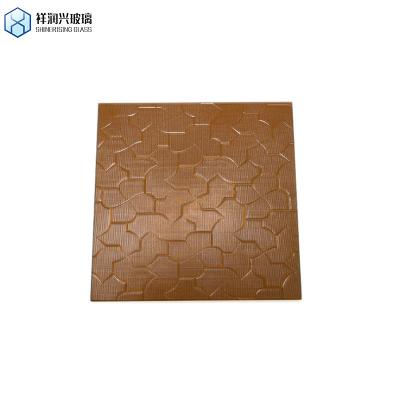 China 1mm Rain/Diamond/Water Colored Mirror Glass for Architecture and Brown Embossed Glass for sale