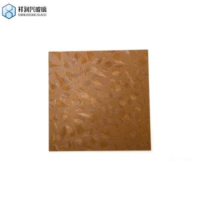 China Hotel Art Decorative Items Float Glass Brown Embossed Glass with Qingdao Pattern for sale