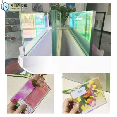 China Customized 3mm 5mm Iridescent Dichroic Coating Glass Sheet for Architectural Projects for sale