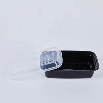 China Customizable Black Microwavable Freshness Preservation Lunch Box Disposable Plastic Food Containers With Lid for sale